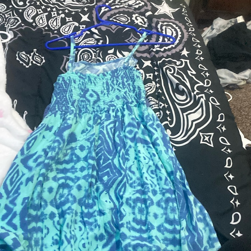mini blue and teal sundress